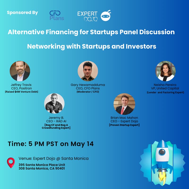 Cover Image for Debt Financing for Startups/ Founder and Investor Meetup by CFO Plans