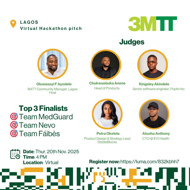 Cover Image for 3MTT Lagos Virtual Hackathon 3.0
