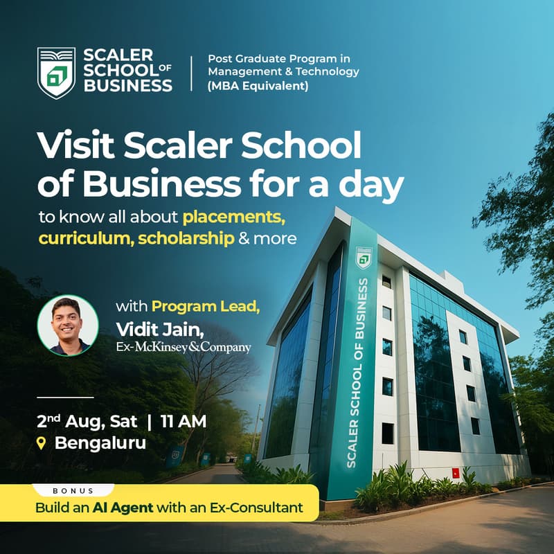 Cover Image for Build an AI agent with our Program Lead at Scaler School of Business' Campus