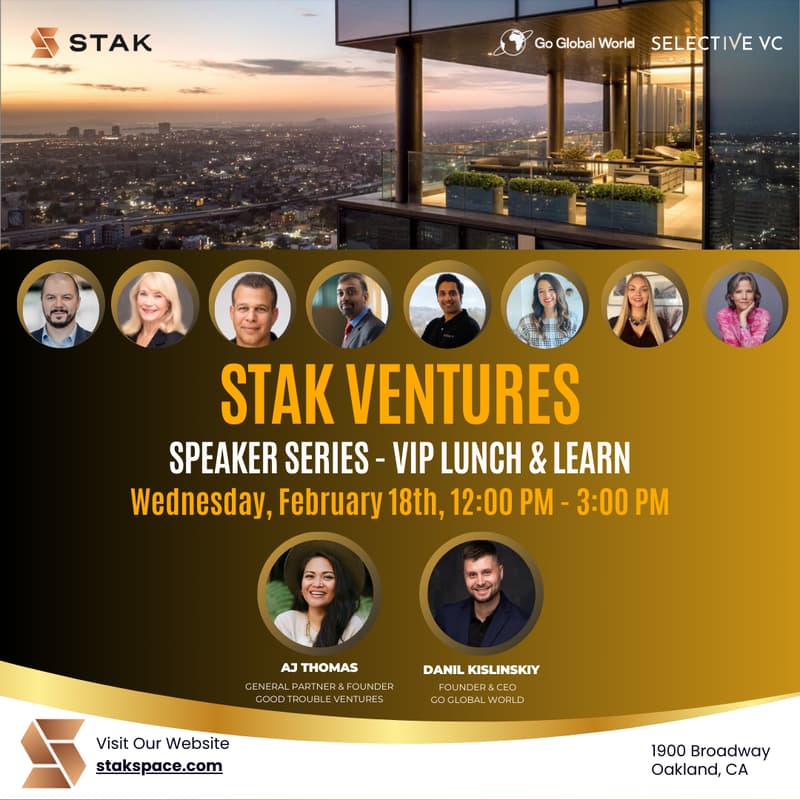 Cover Image for STAK Ventures: Speakers Series - VIP Lunch & Learn