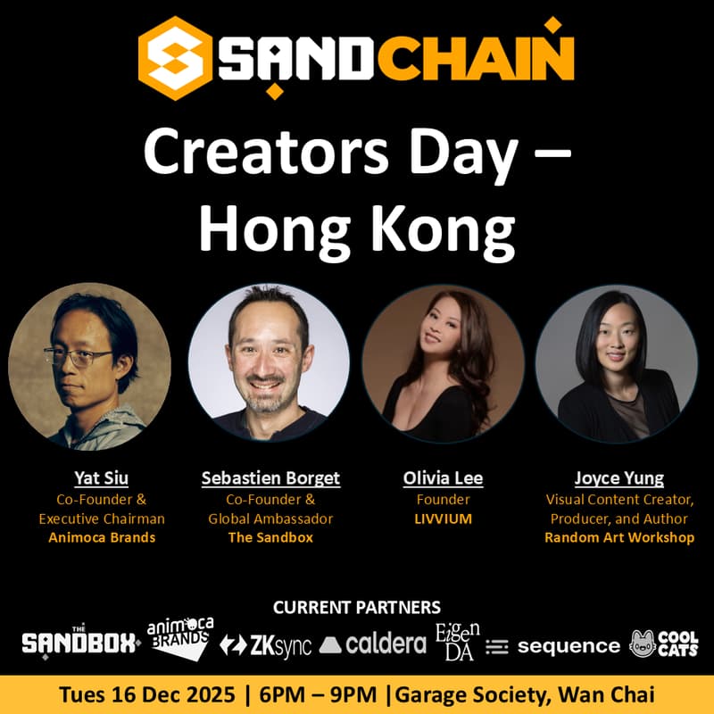 Cover Image for SANDchain Presents: Creators Day - Hong Kong