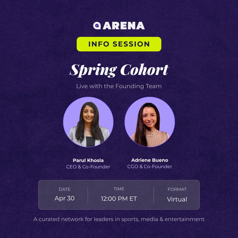Cover Image for Arena Spring Cohort - Live Info Session