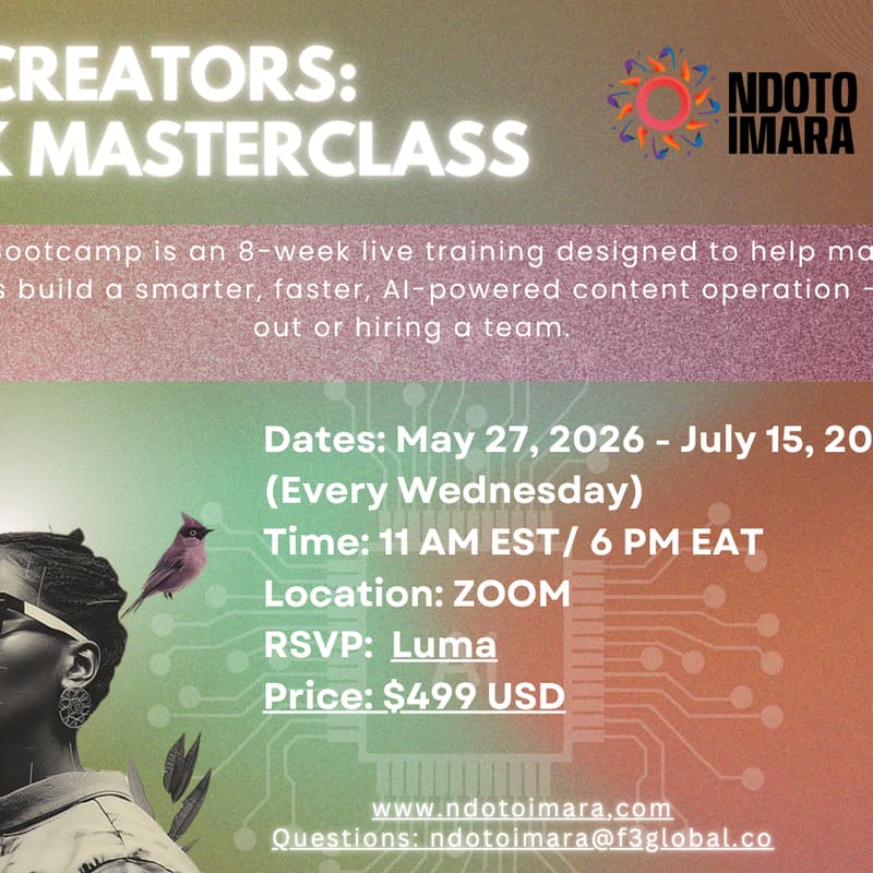 Cover Image for Ai for Creators: 8 - Week Masterclass