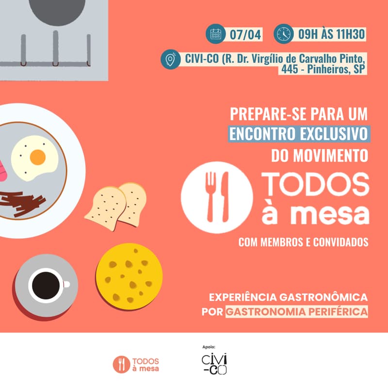 Cover Image for Café da manhã exclusivo com Movimento Todos à Mesa
