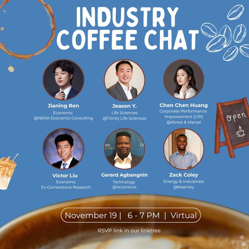 Cover Image for CGCC Coffee Chat: Various Industries in Consulting