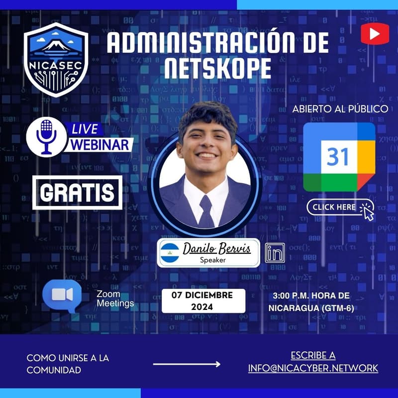 Cover Image for 📢 Evento de NicaSecurity: Administración de Netskope