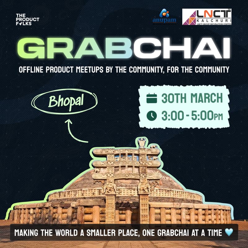 Cover Image for The Product Folks - Grab Chai Offline Meetup: Bhopal
