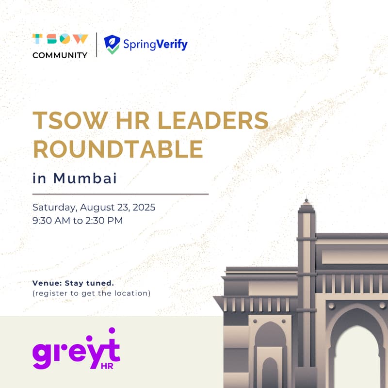 Cover Image for TSOW HR Leaders Roundtable in Mumbai