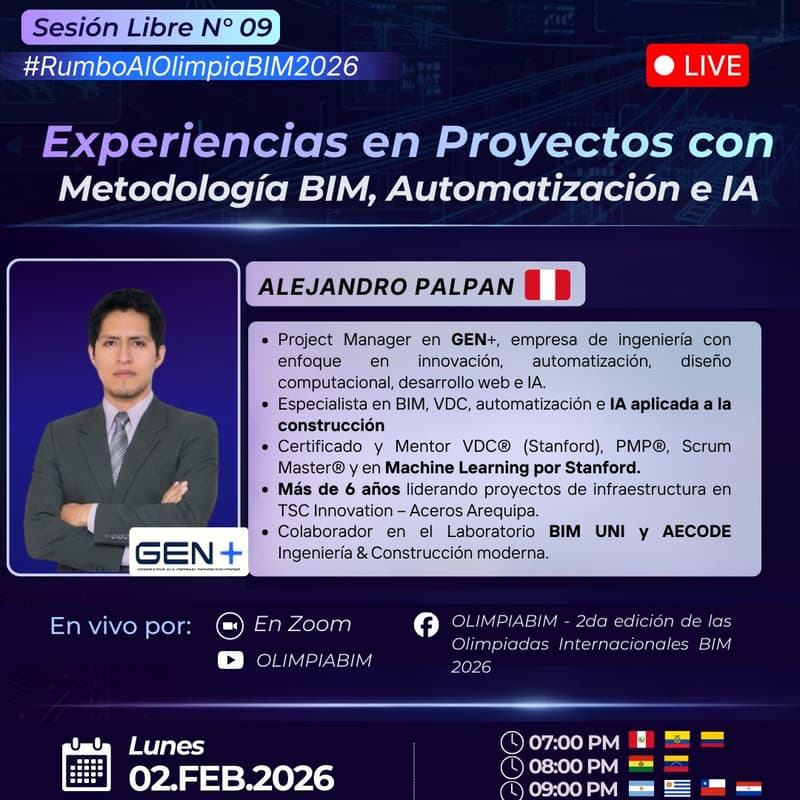 Cover Image for #RumboAlOlimpiaBIM | Experiencias en Proyectos con BIM, Automatización e IA