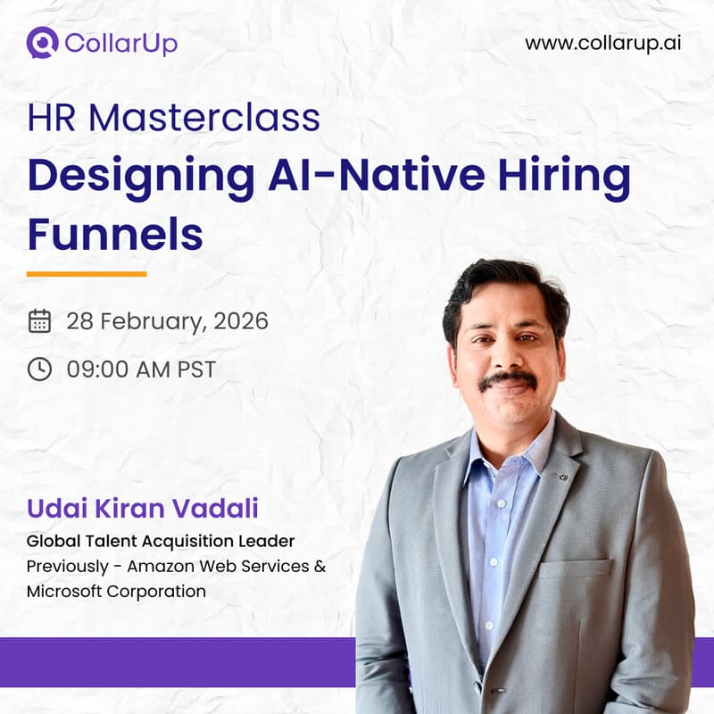 Cover Image for HR Masterclass! Designing AI-Native Hiring Funnels by Udai Vadali