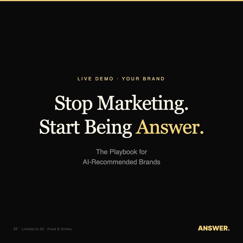 Cover Image for Stop Marketing. Start Being Answer : The Playbook for AI-Recommended Brands