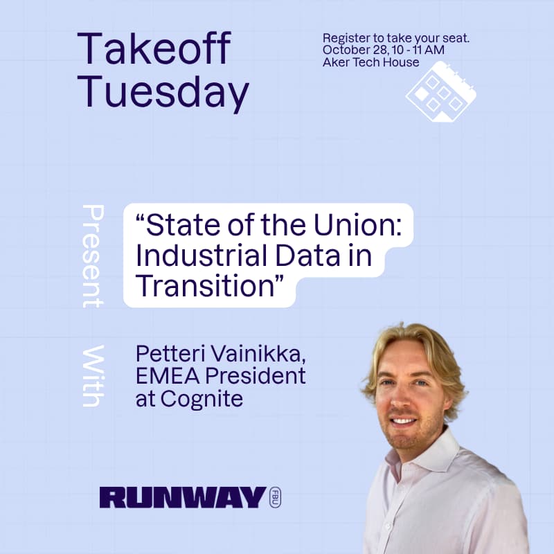 Cover Image for Takeoff Tuesday : “State of the Union: Industrial Data in Transition” w / Petteri Vainikka