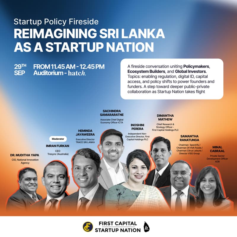 Cover Image for Startup Policy Fireside: “Reimagining Sri Lanka as a Startup Nation”