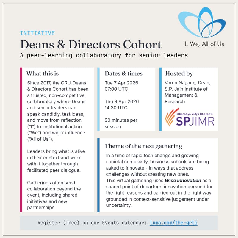 Cover Image for Session 2: GRLI Deans & Directors Cohort (Virtual) — Wise Innovation