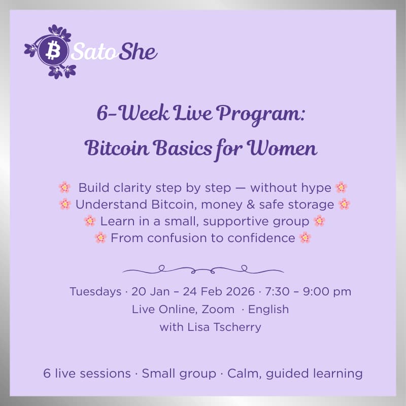 Cover Image for Bitcoin Basics for Women: A Guided 6-Week Live Online Program (EN, Online)