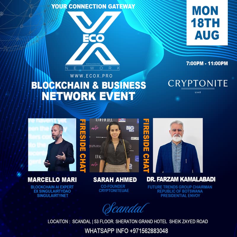 Cover Image for Special ! Ecox Network in Cooperation with Cryptonite Uae  -  Blockchain & Business Meetup