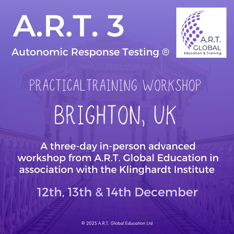 Cover Image for Autonomic Response Testing A.R.T.® 3 Advanced Practical Training Workshop in Brighton, UK