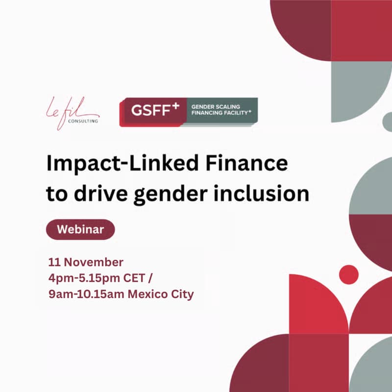 Cover Image for Webinar invitation: Impact-Linked Finance to drive gender inclusion