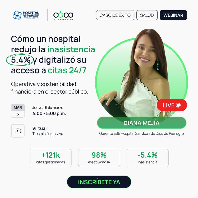 Cover Image for Cómo un hospital redujo la inasistencia 5.4% y digitalizó su acceso a citas 24/7