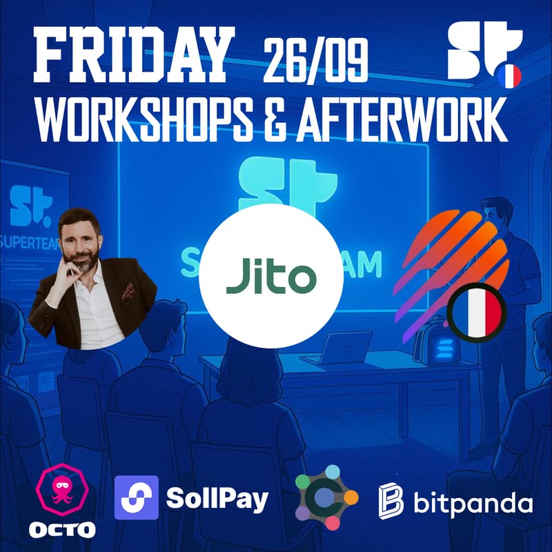 Cover Image for The Bakery - Workshops & Afterwork: Juridiction Web3 et IA par Arnaud Touati, LST et staking Jito par Marouane, "Liquidity Provider" avec Meteora FR par Tiagogo et Tuux.