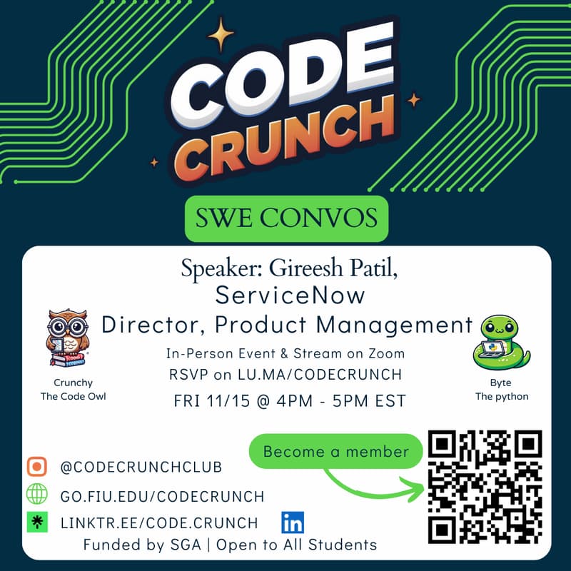 Cover Image for (CANCELED) SWE Convos with ServiceNow, | Location: GC Room 316 (Virtual event, streamed in-person and on Zoom)