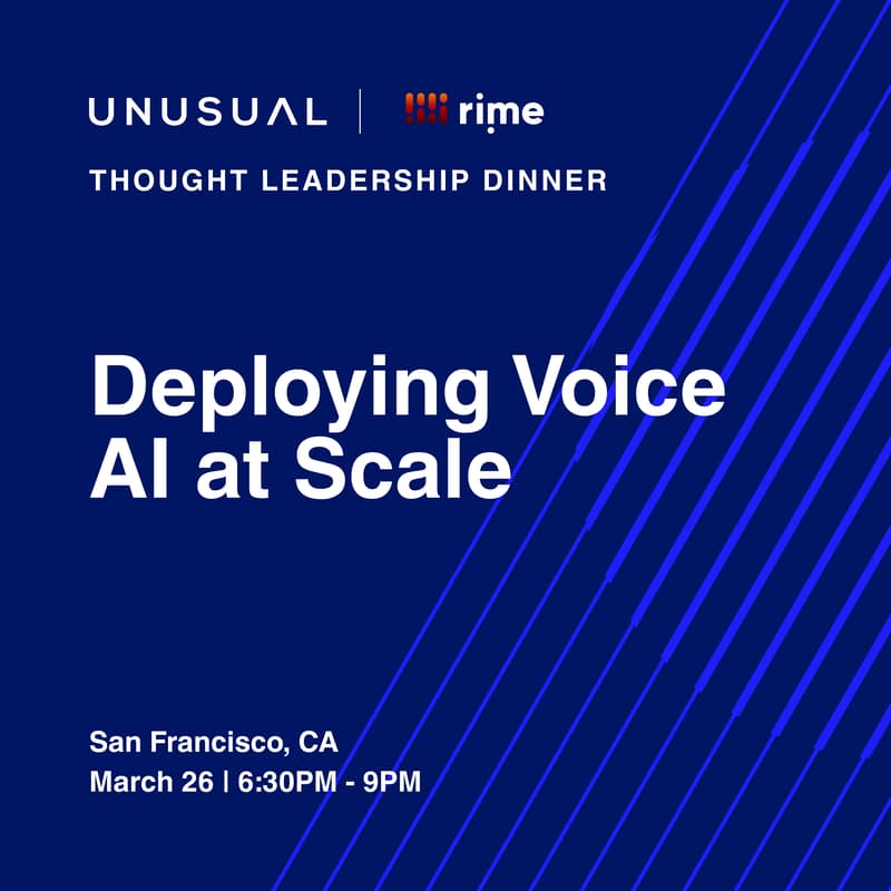 Cover Image for Thought Leadership Dinner "Deploying Voice AI at Scale"