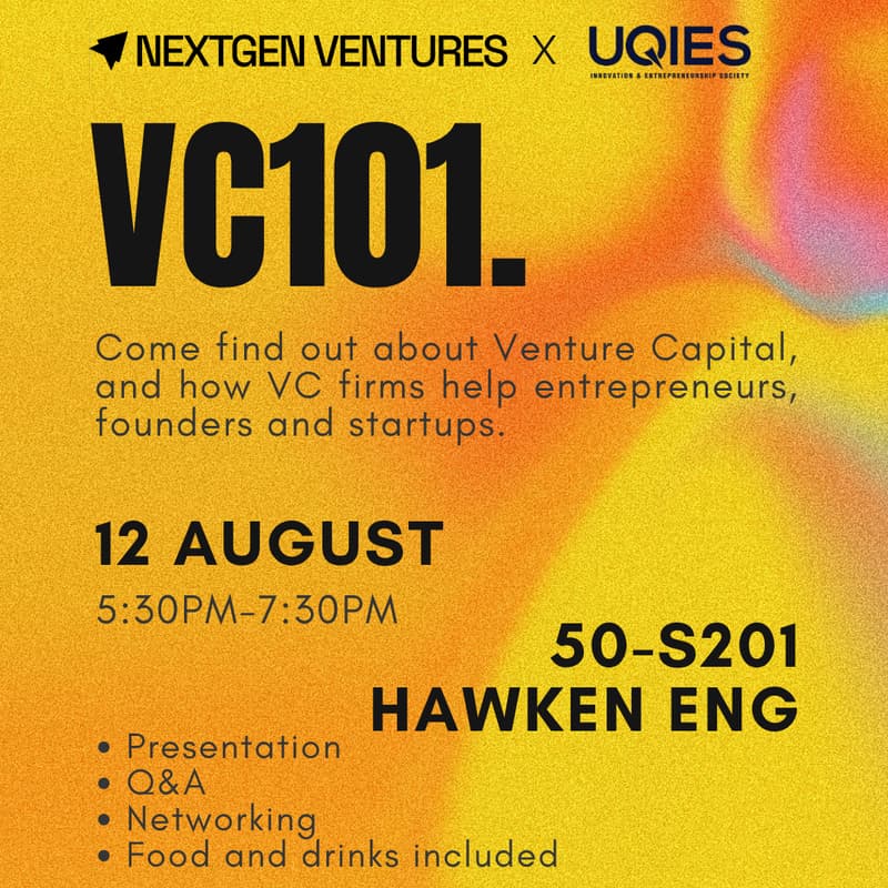Cover Image for UQIES x NextGen: Venture Capital 101
