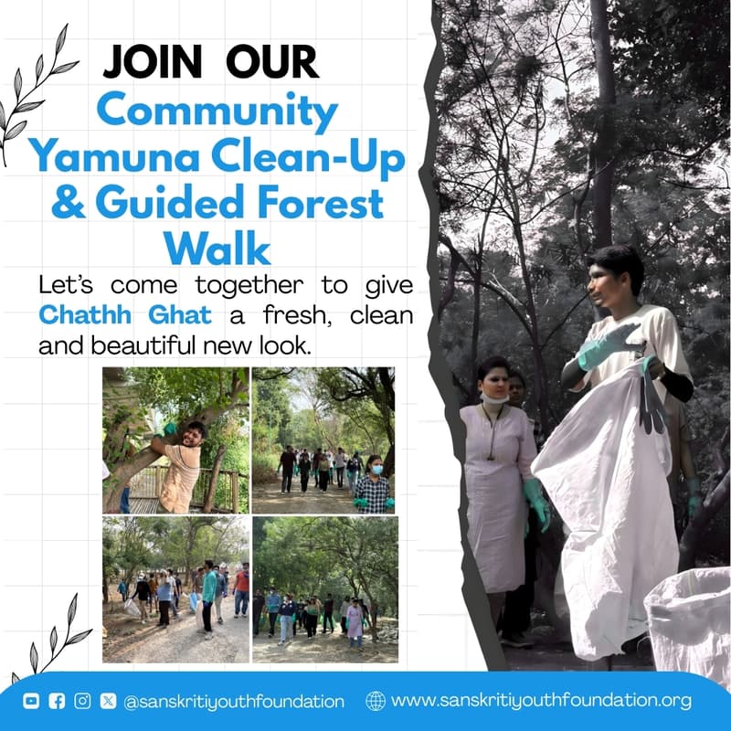 Cover Image for Community Yamuna Clean-Up & Guided Forest Walk
