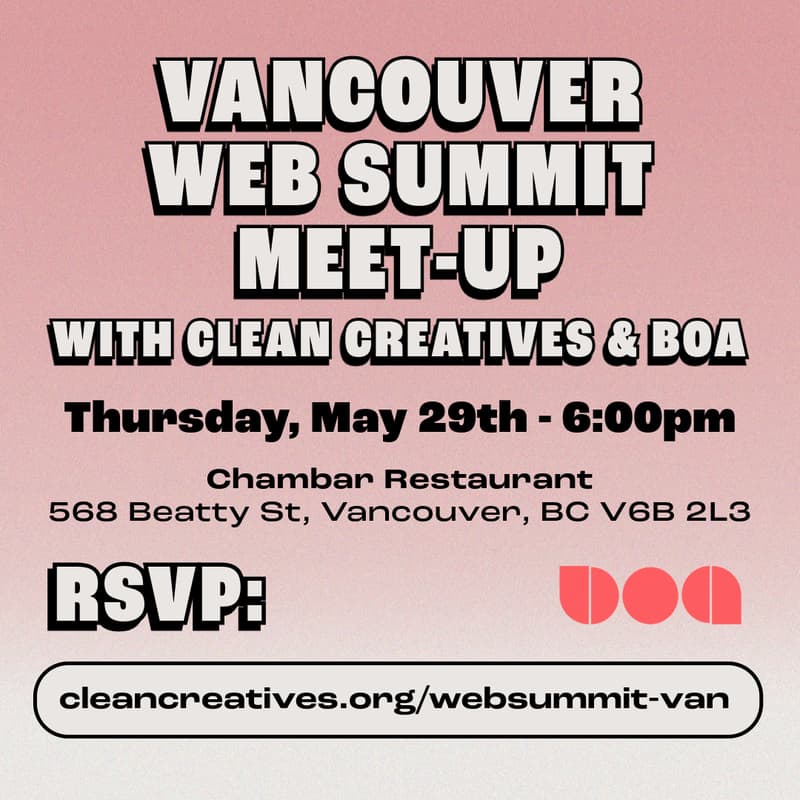 Cover Image for Clean Creatives Vancouver meetup at Web Summit