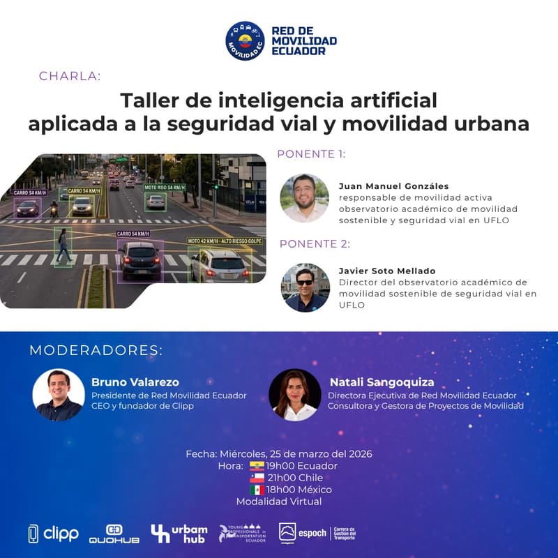 Cover Image for 🤖🚦 Taller de inteligencia artificial aplicada a la seguridad vial y movilidad urbana 🚴🚌🚕🚗