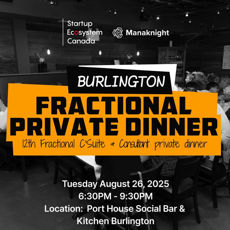 Cover Image for 12th Burlington Fractional C'Suite and Consultants Dinner hosted by Ryan Wong
