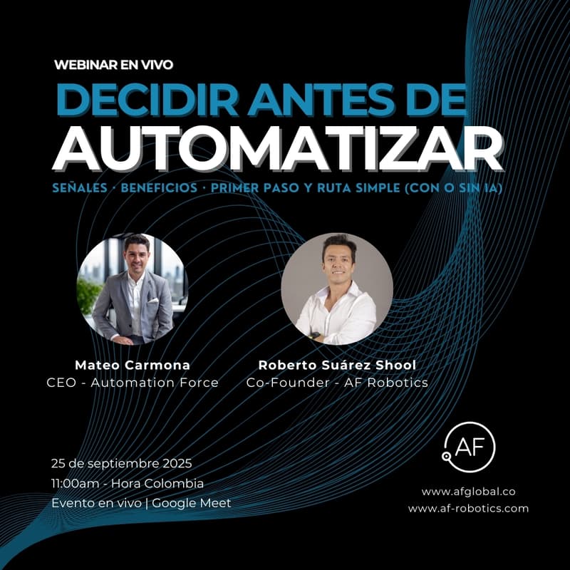 Cover Image for Webinar en vivo: De intención a ejecución: ruta simple para automatizar (con o sin IA)