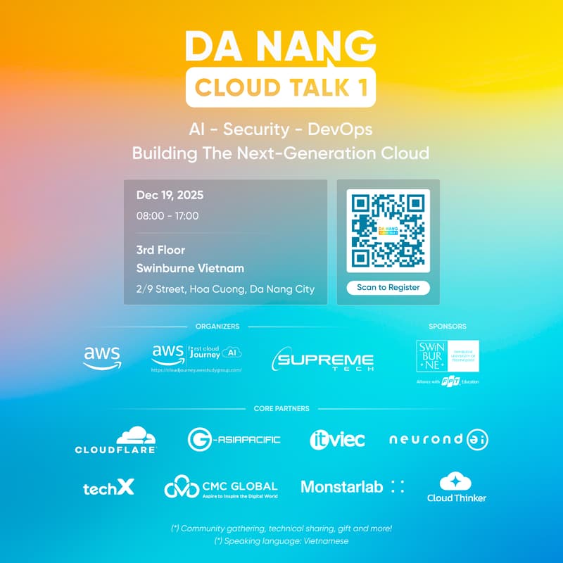 Cover Image for Da Nang Cloud Talk #1: AI, Security & DevOps — Building the Next-Gen Cloud