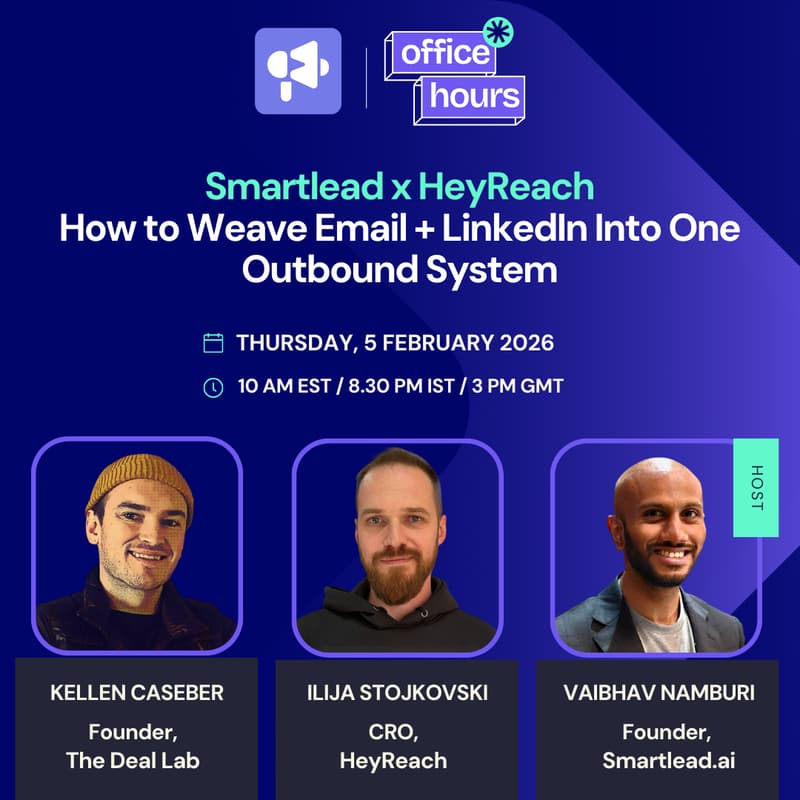 Cover Image for Smartlead x HeyReach: How to Weave Email + LinkedIn Into One Outbound System