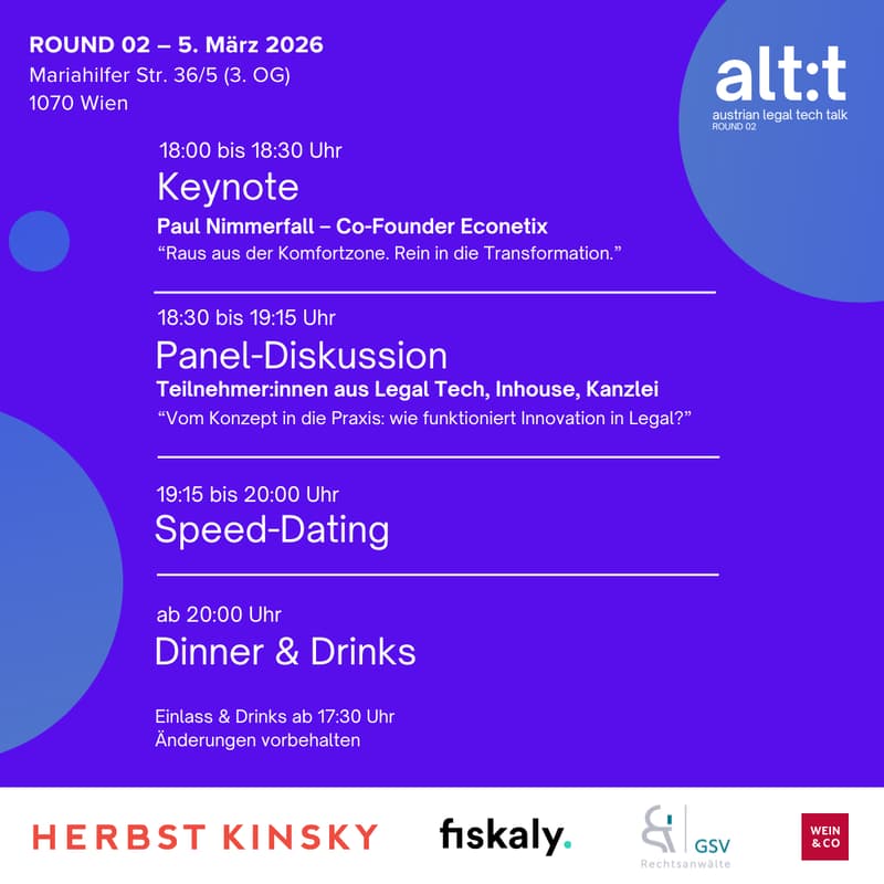 Cover Image for alt:t Round 02 - Transformation der Rechtsbranche