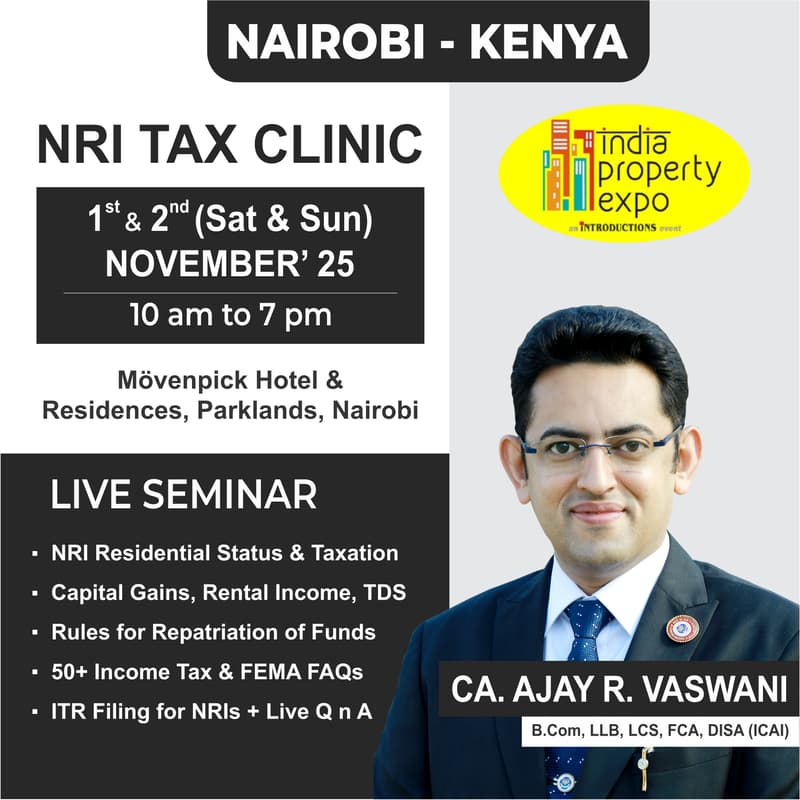 Cover Image for NRI Tax Talk: Decode India Taxes (Live Seminar in Nairobi | Free Session)