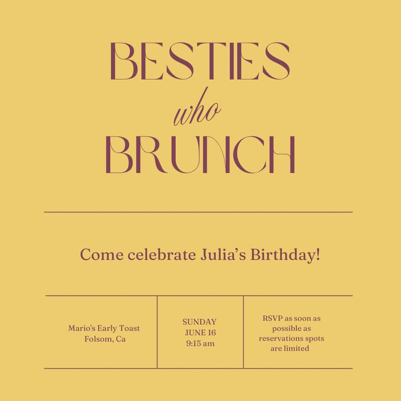 Cover Image for Julia's Birthday Brunch