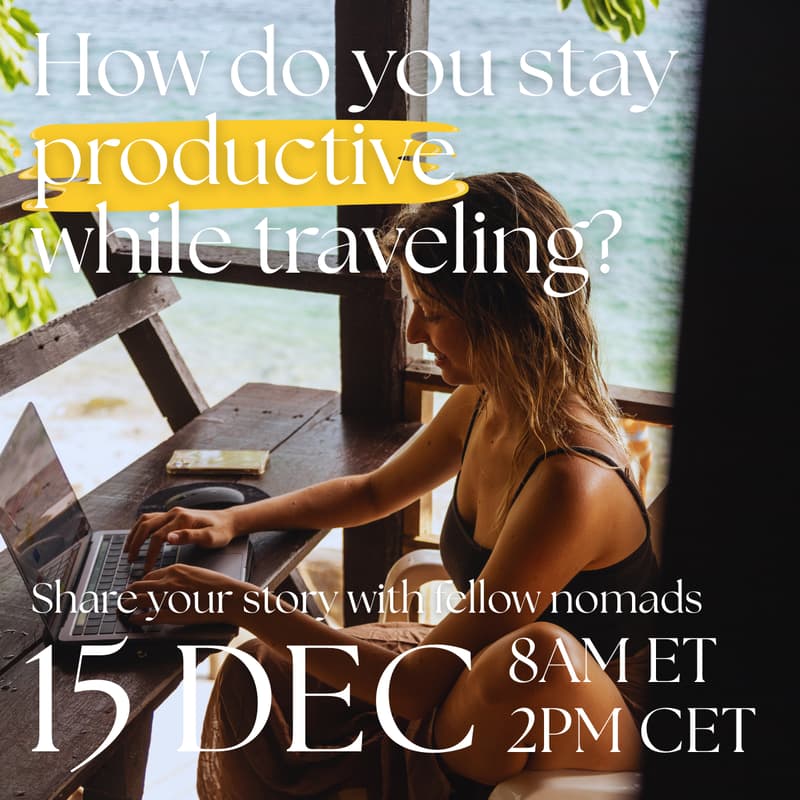 Cover Image for Cyber Monday - How do you stay productive while traveling?