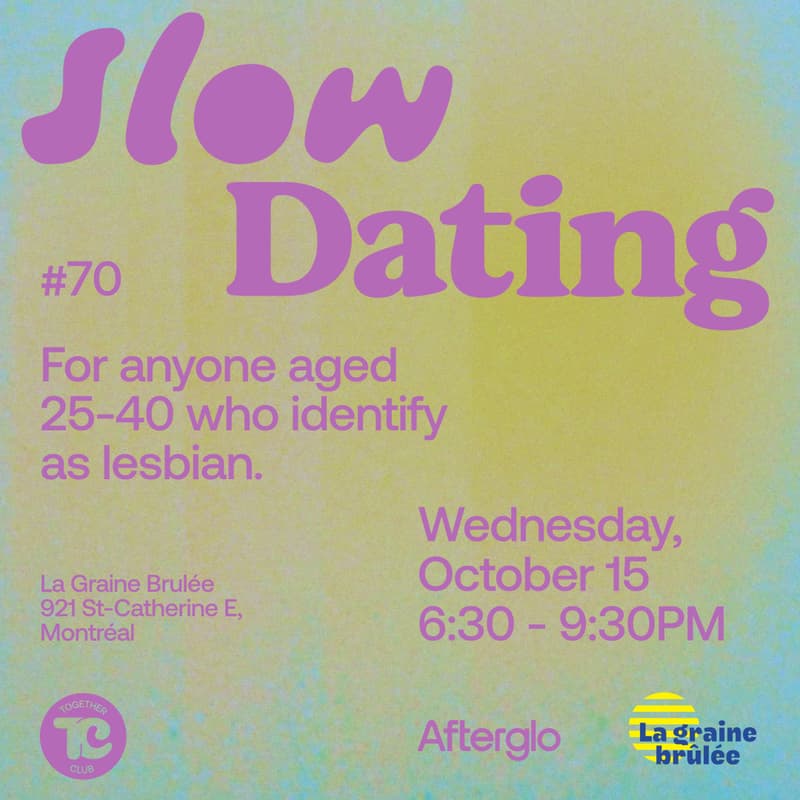 Cover Image for Slow Dating #70 (Lesbian 25-40) 💙