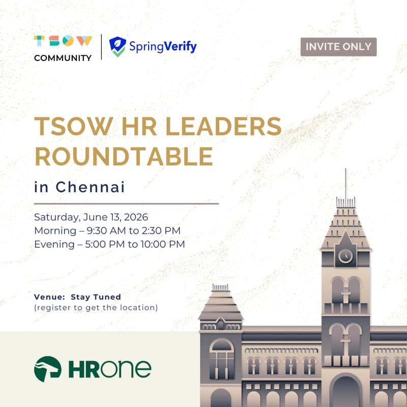 Cover Image for TSOW HR Leaders Roundtable in Chennai