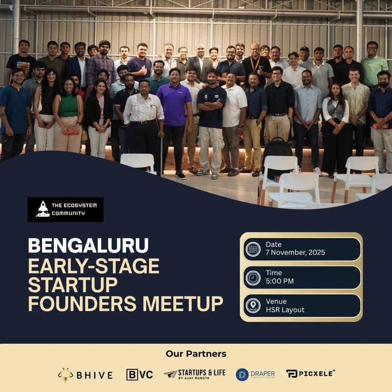 Cover Image for Early Stage Founders Meetup - BLR