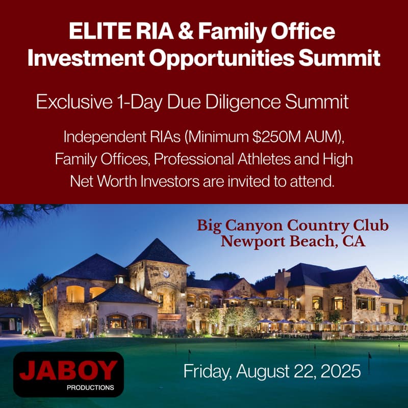 Cover Image for ELITE RIA & Family Office Investment Opportunities Summit for RIA * Family Office * HNWI * Accredited Investors