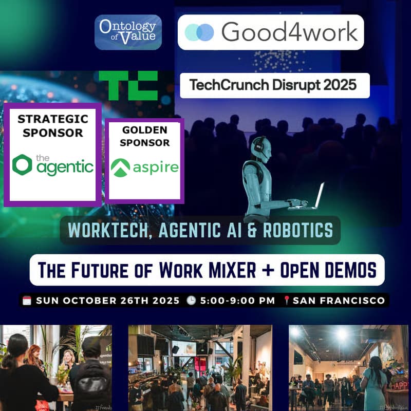 Cover Image for The Future of Work Mixer + Open Demos: Worktech, Agentic AI & Robotics | TechCrunch Disrupt Side Event