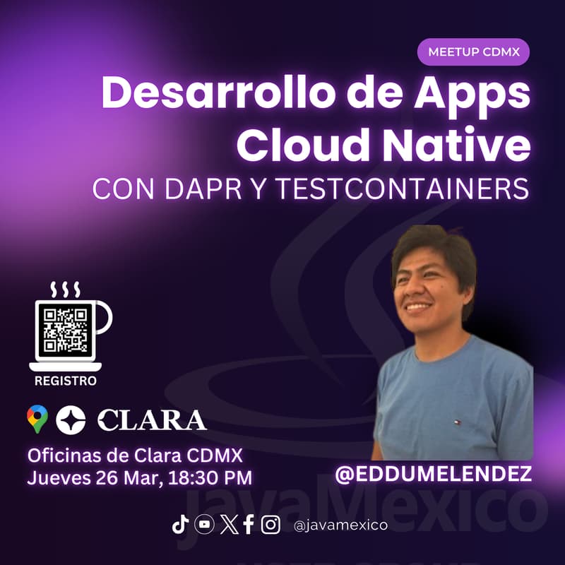 Cover Image for Desarrollo de Aplicaciones Cloud Native usando Dapr y Testcontainers