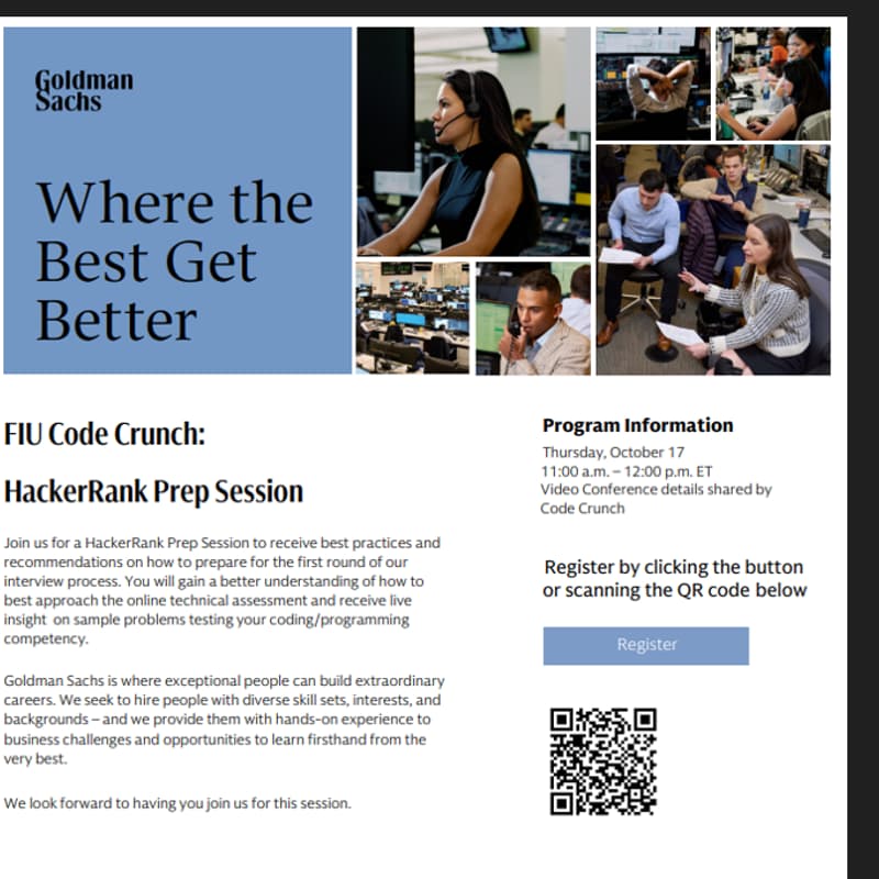 Cover Image for 💻 HackerRank Prep Session with Corey Rizzi-Wise, Vice President of Data Engineering  at Goldman Sachs