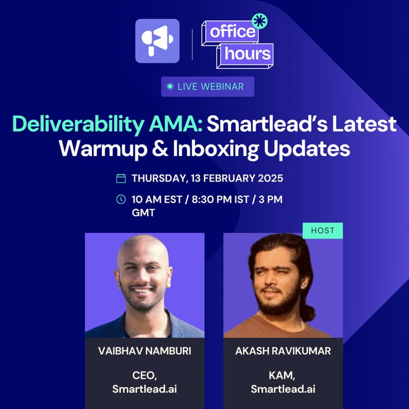 Cover Image for Deliverability AMA: Smartlead’s Latest Warmup & Inboxing Updates