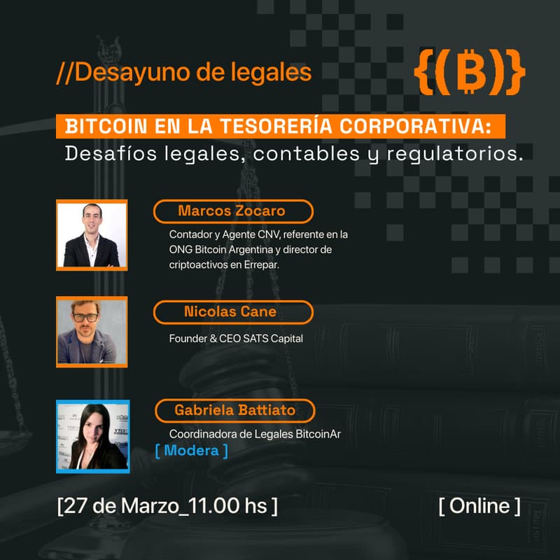 Cover Image for ⚖️☕️ Desayuno de Legales: Bitcoin en la tesorería corporativa