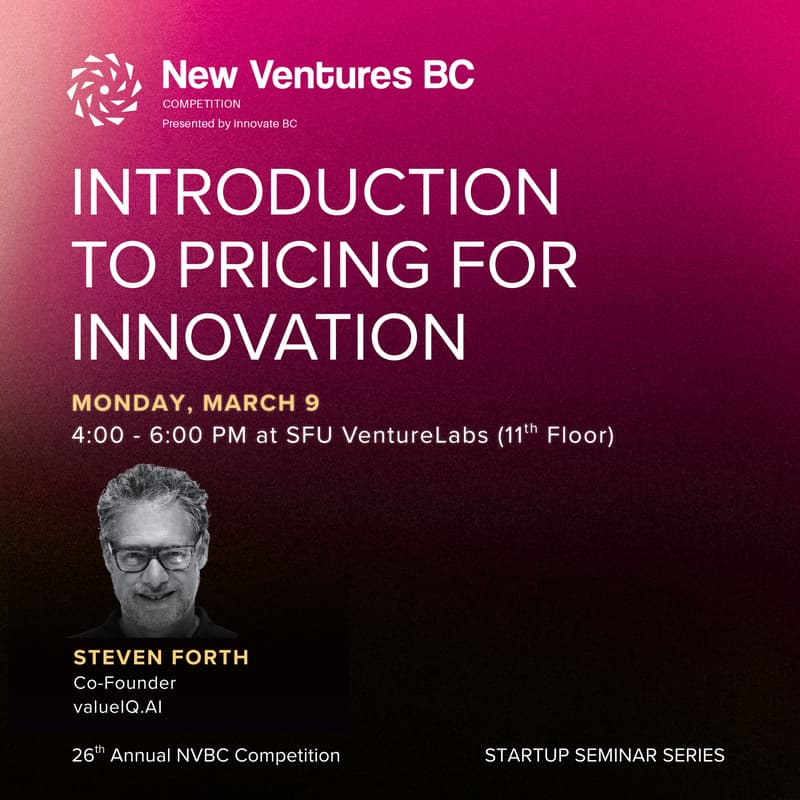 Cover Image for Startup Seminar Series: Introduction to Pricing for Innovation