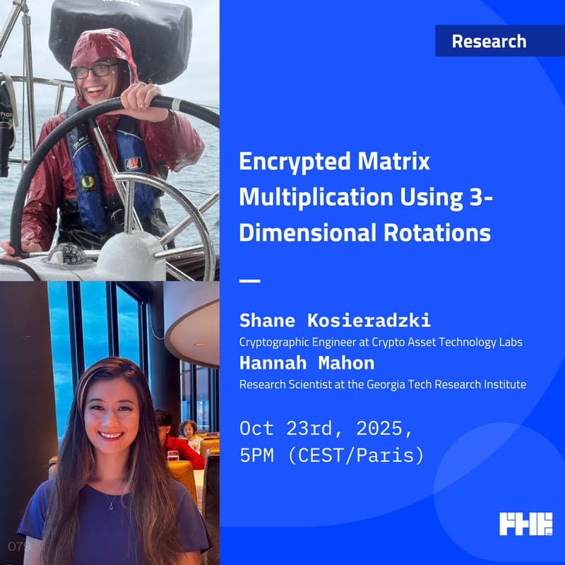 Cover Image for Encrypted Matrix Multiplication Using 3-Dimensional Rotations w/ Shane Kosieradzki and Hannah Mahon
