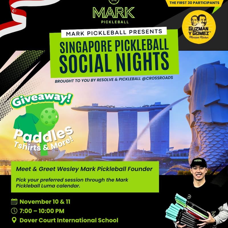 Cover Image for MARK Pickleball Social & Founder Meetup (Singapore Session 2)